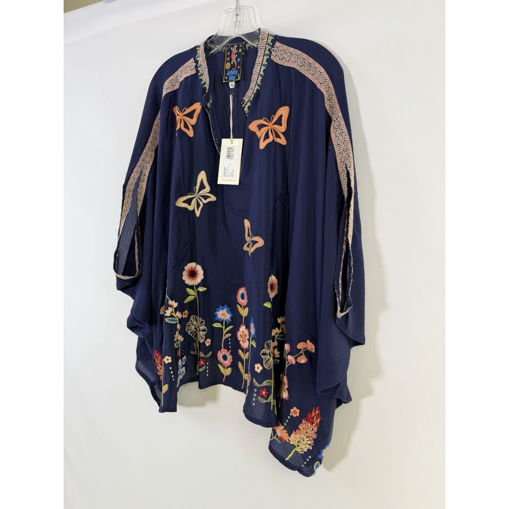 Johnny Was Imogen Poncho Nuria Embroidered Silk - Women's Size Xl - NWT $328 - Picture 9 of 16